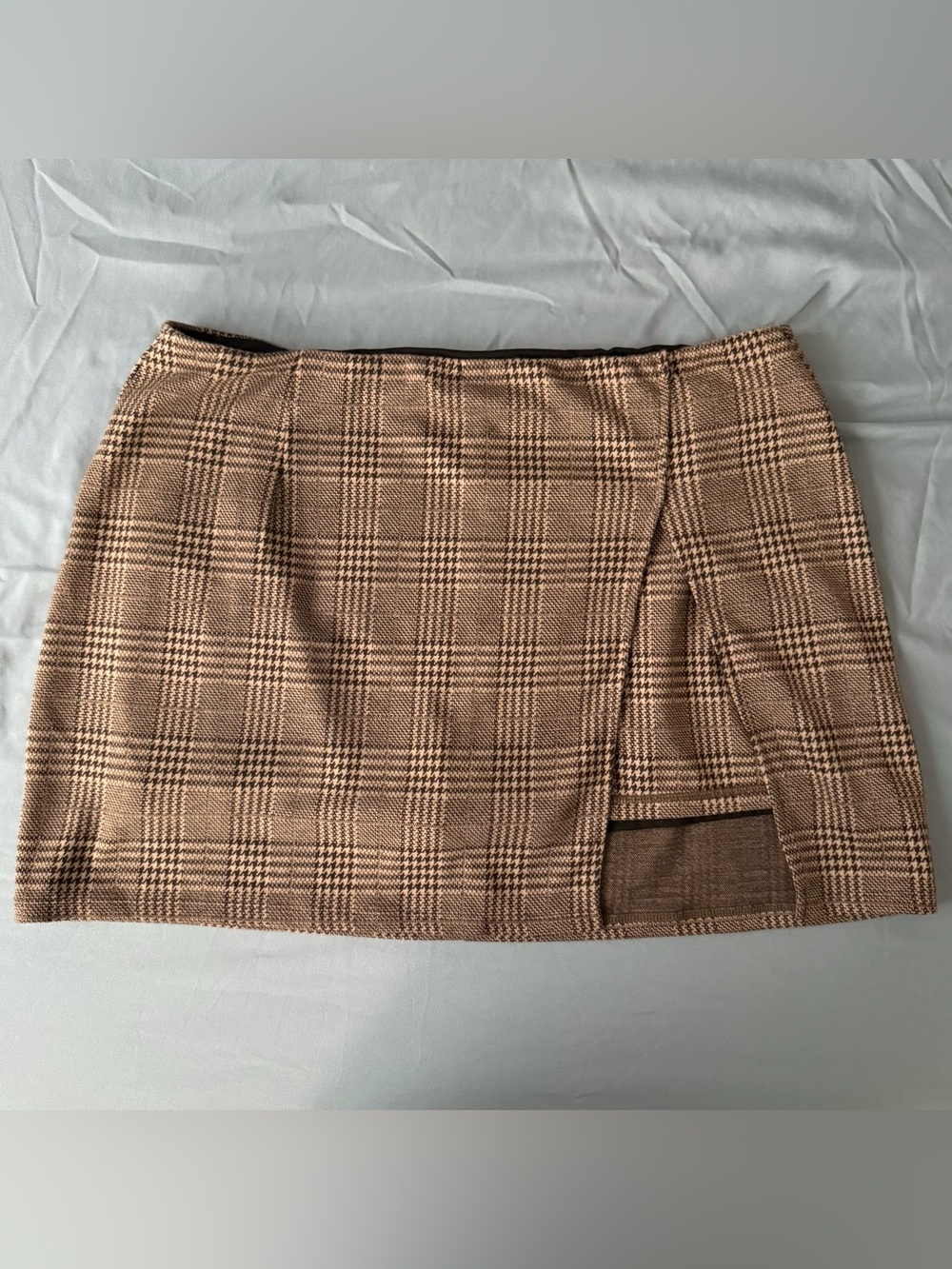 HALARA Brown Plaid Mini Skirt Skort